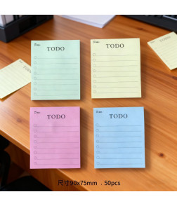 Sticky Notes, Lined & Colored Paper - Simple Design for Daily Notes, Student Messages, and Office Memos Small 90x75mm 4pcs